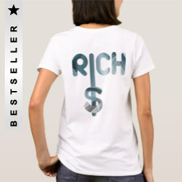 RICH Back Impressão T-Shirt Trend Abstrato Blue Oc