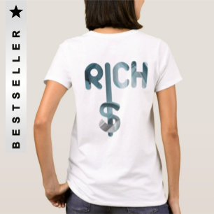 RICH Back Impressão T-Shirt Trend Abstrato Blue Oc
