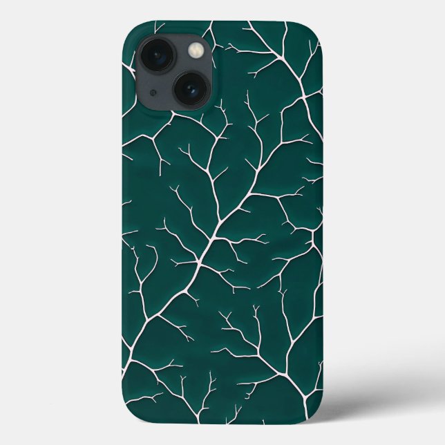 Rich Black Branch Pattern iPhone Case (Verso)