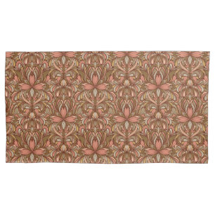 Rich Clay Art Nouveau Floral King Caso Travesseiro