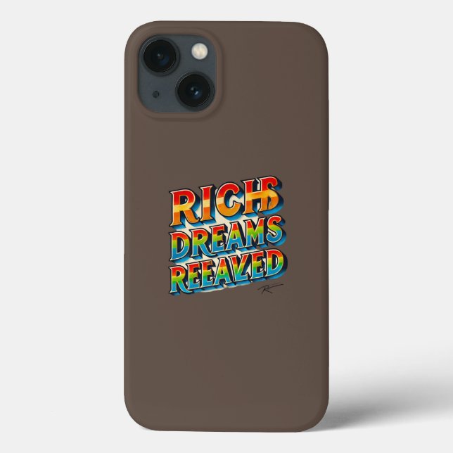 Rich Dreams Realizou" Telefone multicolorido (Verso)