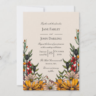 Rich Fall Florals Convite De Casamento