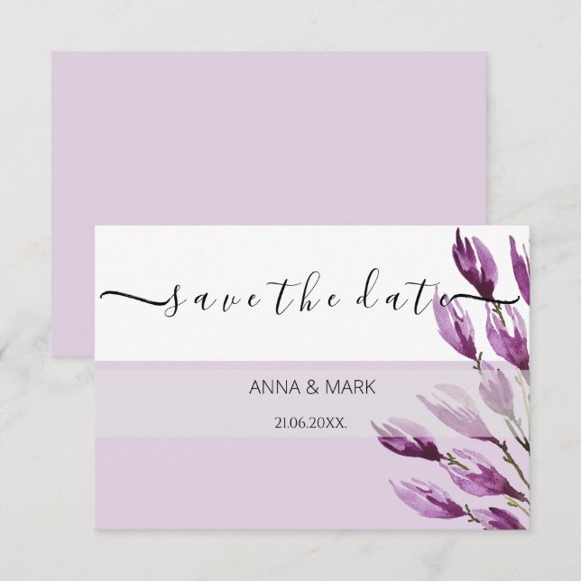 Rich Magnolia Pastel Purple Violet Pintura Mão (Frente/Verso)