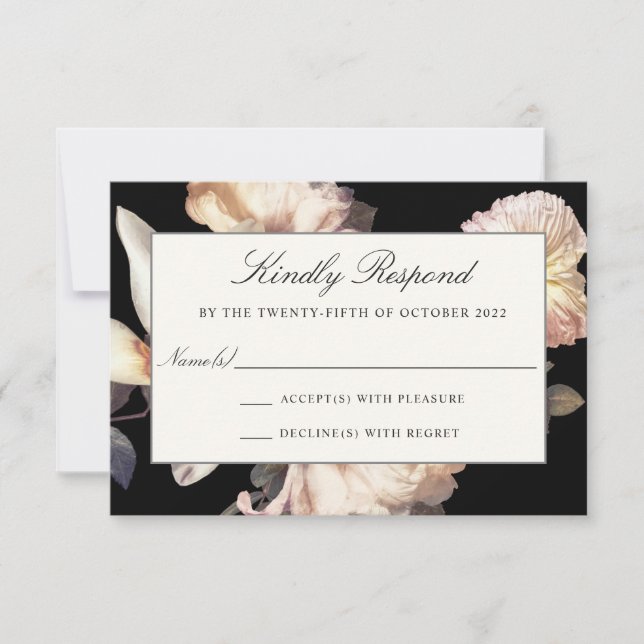 Rich Moody Floral Wedding RSVP (Frente)