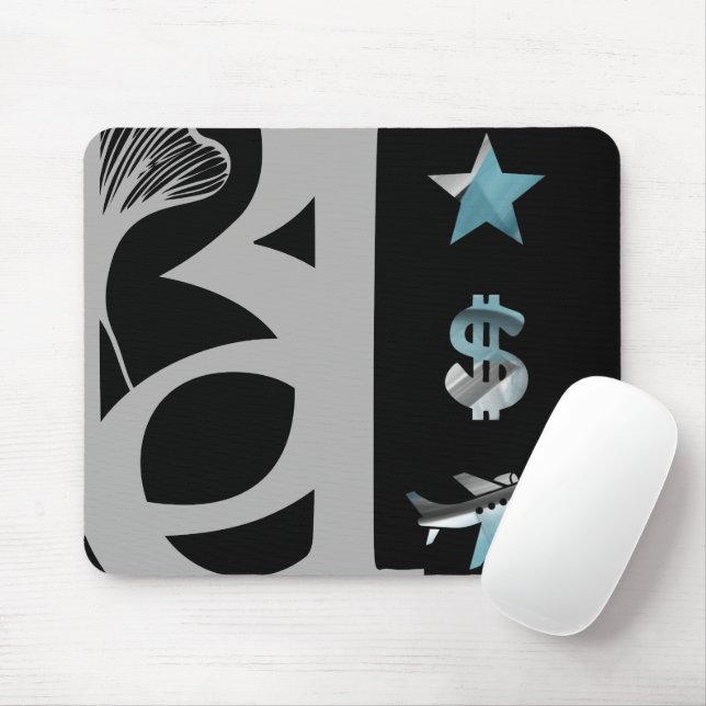 RICH Mousepad Tendência Arte Abstrata Oceano Azul (Com mouse)