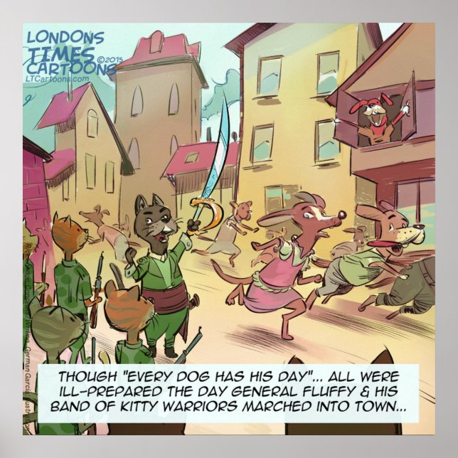 Rick London Funny Cats Vs Dogs Poster (Frente)