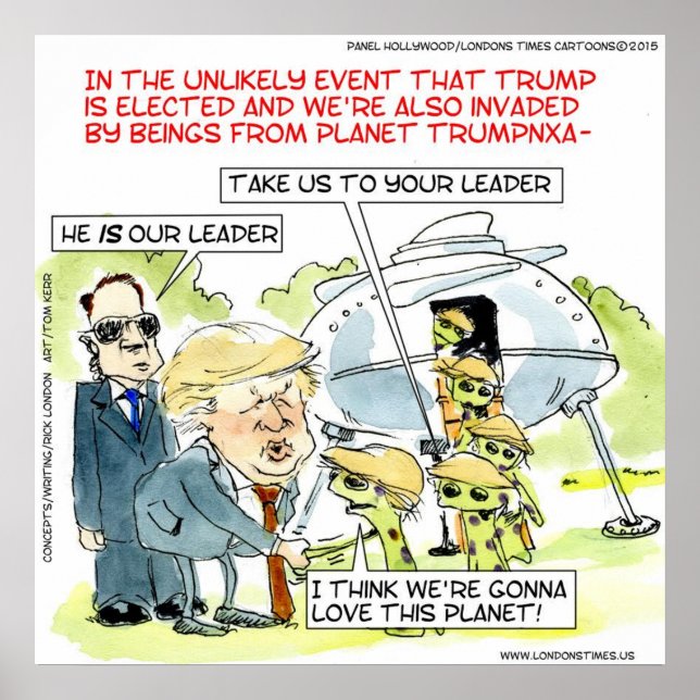 Rick London Funny Planet Trump Poster (Frente)