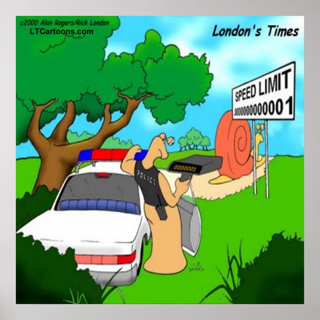 Rick London Funny Slug Traffic Cop Poster (Frente)