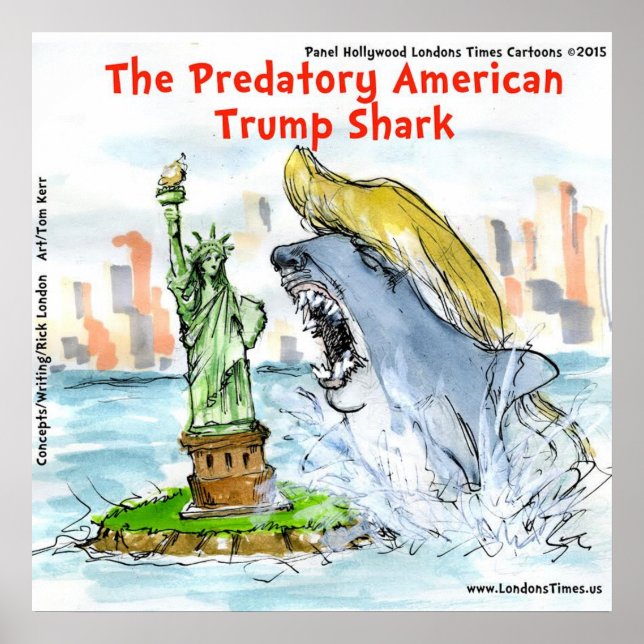 Rick London Funny Trump Shark Poster (Frente)