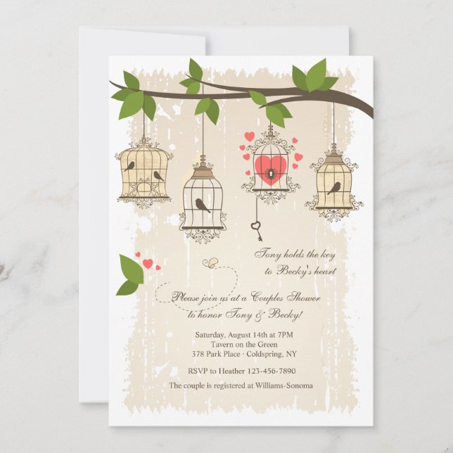 Rico Bird Cages Casais Chá Convite (Frente)