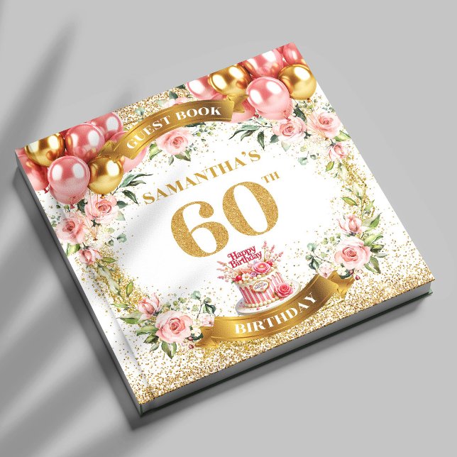 Rico Boho 60º Aniversário do Livro Sparkle Finish (Fancy Boho 60th Birthday Guest Book Sparkle Finish

)
