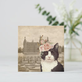 Rico Cat e o Cartão de Saudação Plana do Castelo