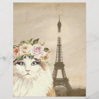 Rico Cat & Eiffel Tower Scrapbook Paper