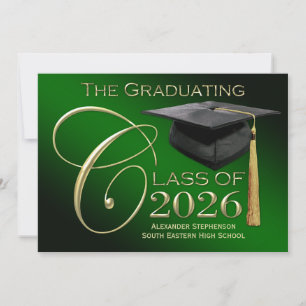 Rico Classe de Anúncio de Graduação Verde 2025