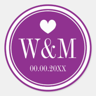 Rico profundo de monograma roxo autocolante