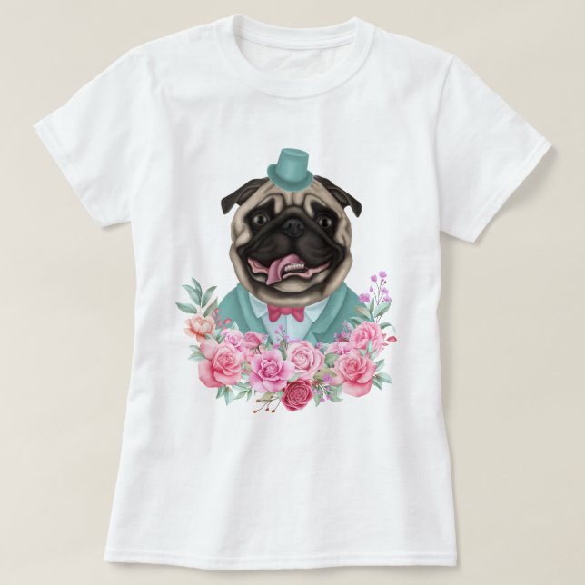 Rico Pug T-Shirt (Frente do Design)
