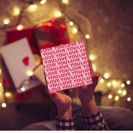 Rico Romântico Vermelho e Rosa Te Ama Padrão