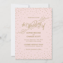 Rico Rosa e Dourado Estrelas Convite para Casament