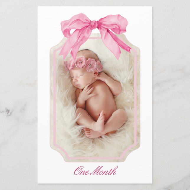 Rico Rosa UM Arco Rapariga Banner de Milestone de  (Frente)