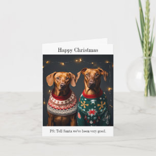 Ridgeback Ridgeback Cães Feliz Cartão de Natal