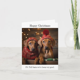Ridgeback Rodrívoros Puppies Feliz Cartão de Natal