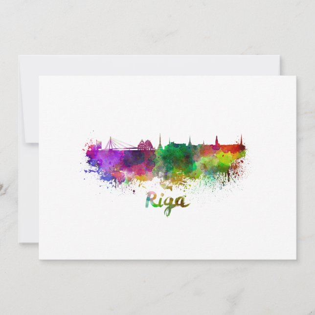 Riga skyline in watercolor (Frente)