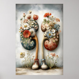 Rim Humano Com Impressão de Flores, Anatomia Boho