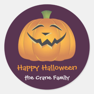 Rindo da etiqueta de presente do Dia das Bruxas de