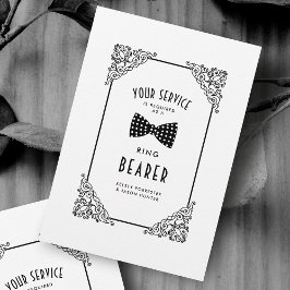 Ring Bearer Funny BW Arco Tie Vintage Flourar