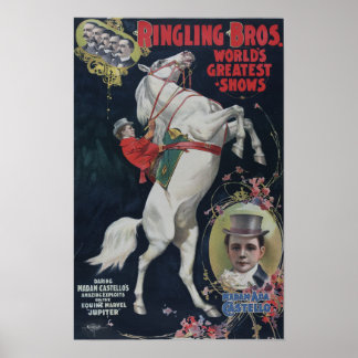 Ringling Bros Circus Colorido poster vintage