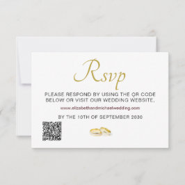Rings Douradas Elegante Casamento Código QR RSVP