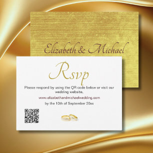 Rings Douradas Elegante Casamento Código QR RSVP