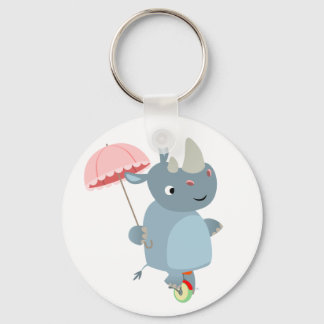Rino com guarda-chuva na Chaveiro do Uniciclo