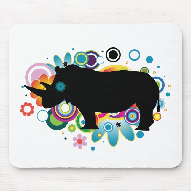 Rinoceronte abstrato Mousepad (Frente)