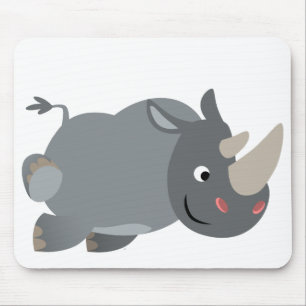 Rinoceronte de carregamento Mousepad dos desenhos