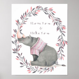 Rinoceronte Eu te amo poster