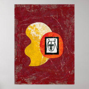 Rinocerontes Evitando Arte de Muro de Poster de Co