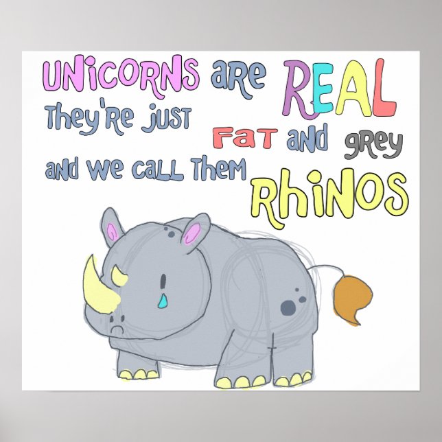 rinocerontes são apenas monocórnios feios poster (Frente)