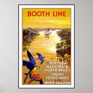 Rio Amazônia Brasil, Impressão poster vintage Port