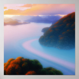 Rio através da Poster das Colinas