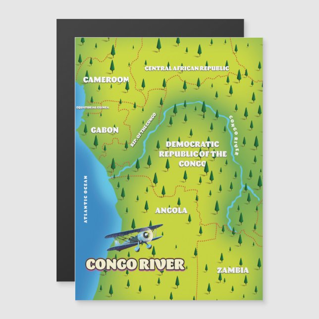 Rio Congo Bello mapa vintage (Frente/Verso)