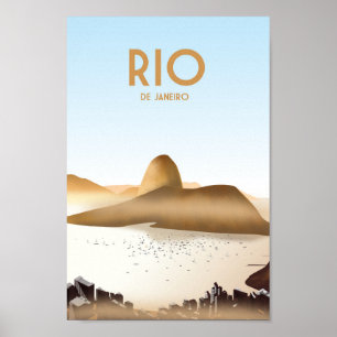 Rio de Janeiro Brasil Poster de viagem cabana