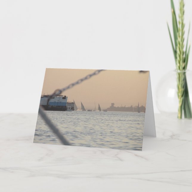 Rio Nile Sunset — Cartão de Saudação Dobrada (Frente)