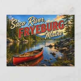 Rio Saco Fryeburg Maine Cartão Postal Nostálgico