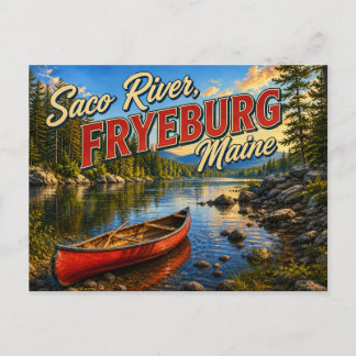 Rio Saco Fryeburg Maine Cartão Postal Nostálgico