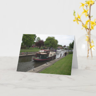 Rio Tamisa no Cartão de Saudação de Chertsey Lock