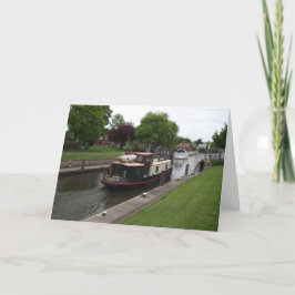Rio Tamisa no Cartão de Saudação de Chertsey Lock