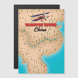 Rio Yangtze China mapa poster