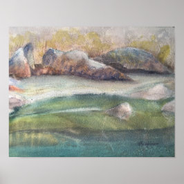 RIO YUBA, POSTER DE WATERCOLOR