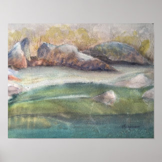 RIO YUBA, POSTER DE WATERCOLOR